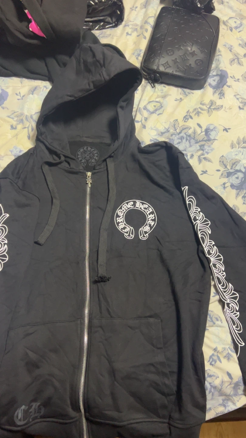 Chrome Hearts Black Zip-Up Hoodie