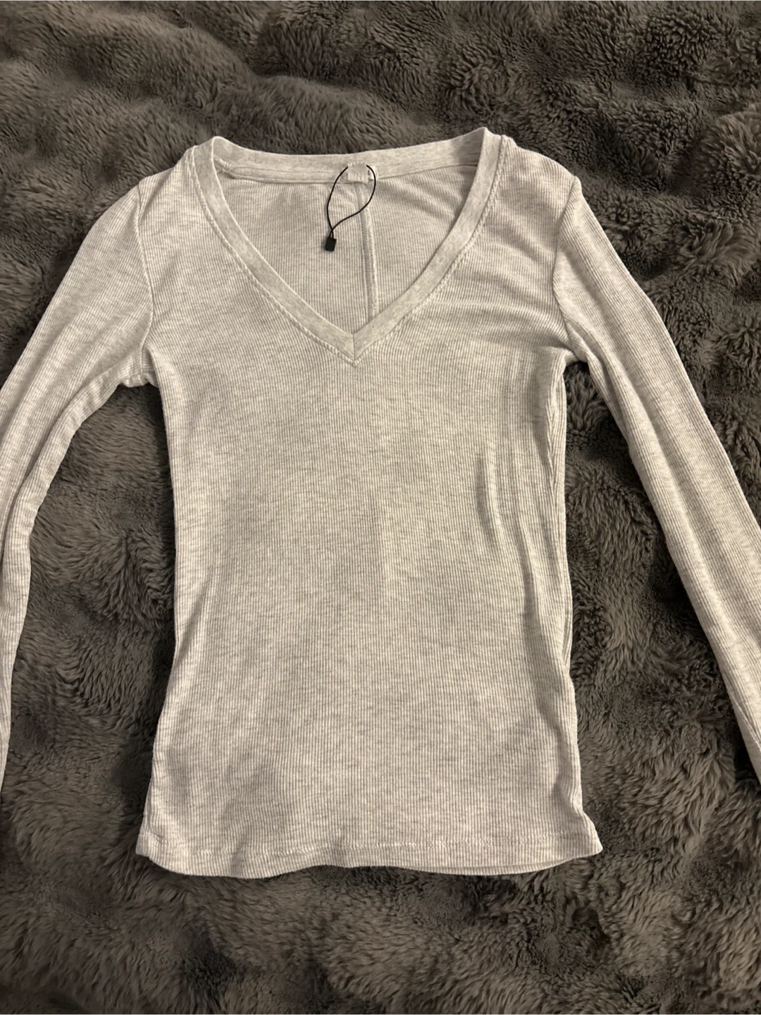 Garage Ribbed Long Sleeve Top - Size XS