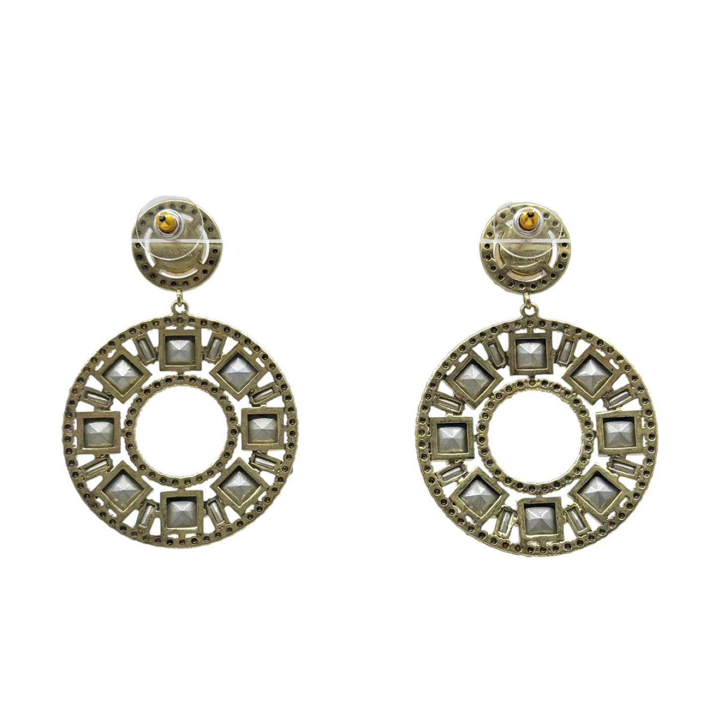 J.CREW gold tone rainbow rhinestone drop earrings - photo 3