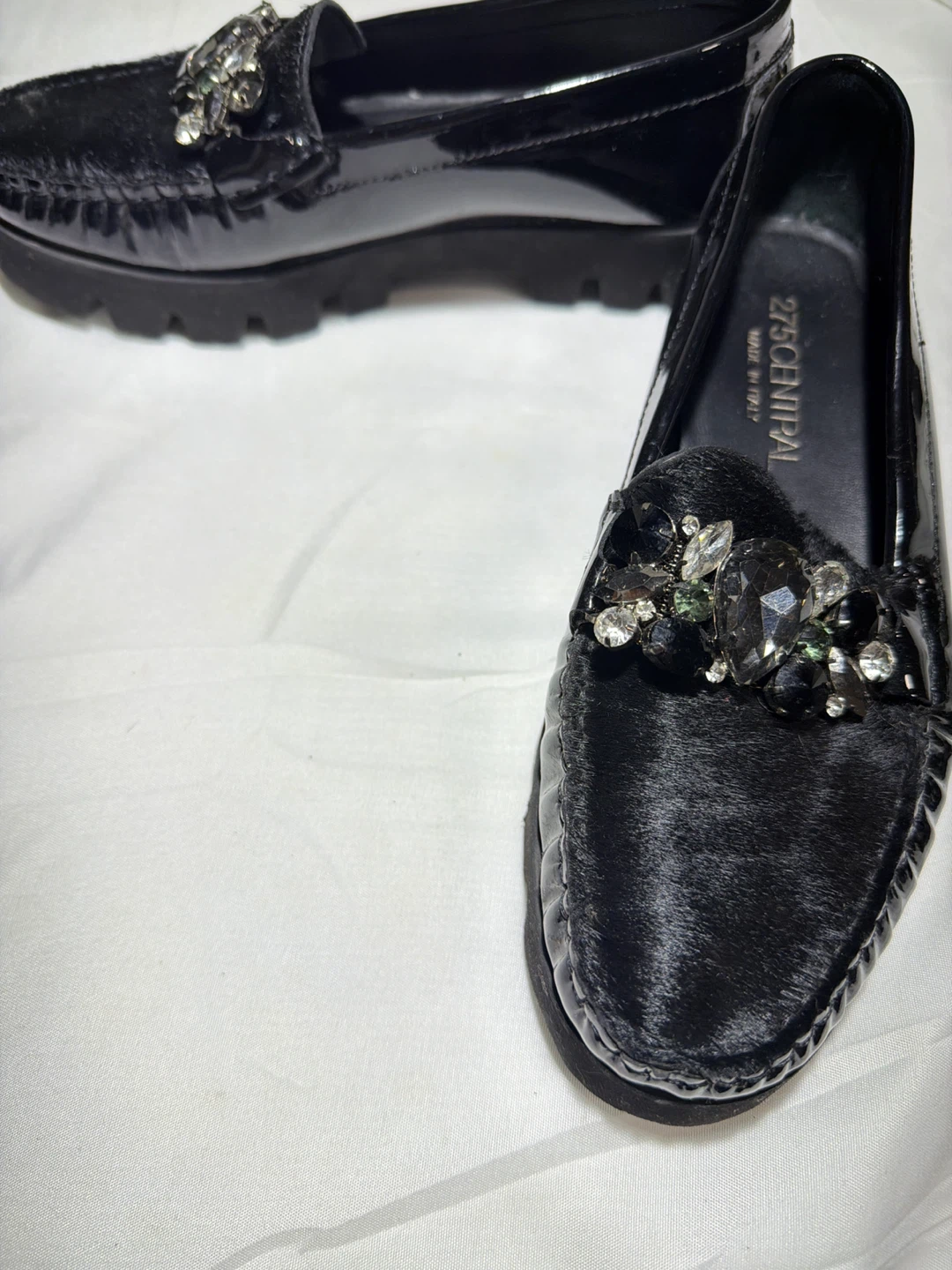 275 Central Black Embellished Loafers size 6.5 - photo 4