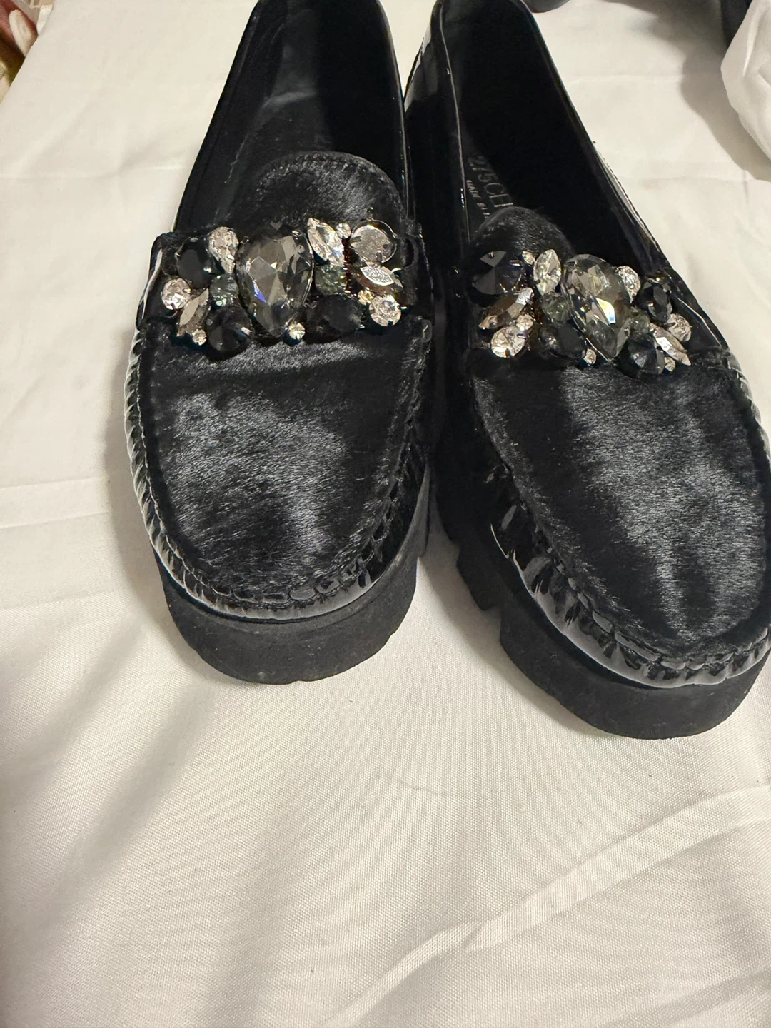 275 Central Black Embellished Loafers size 6.5