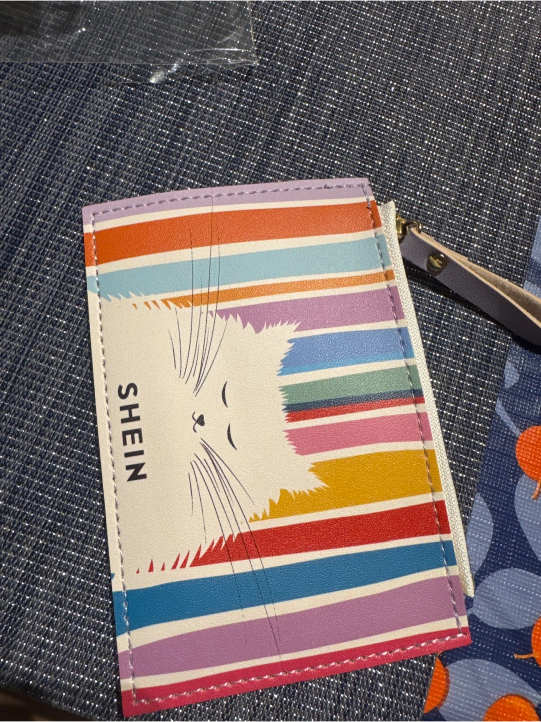 Shein Cat Print Card Holder