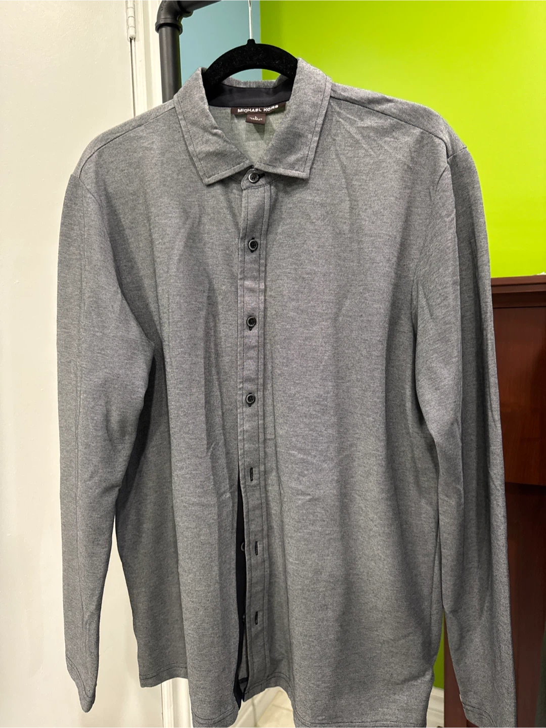 Michael Kors Grey Button-Down Shirt - Size L