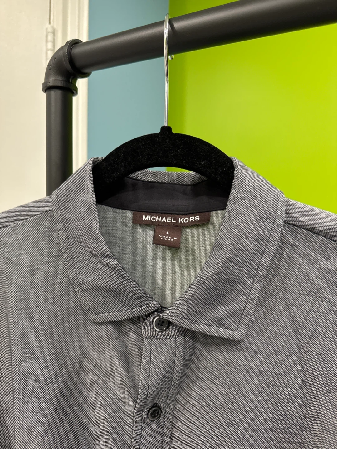 Michael Kors Grey Button-Down Shirt - Size L - photo 2