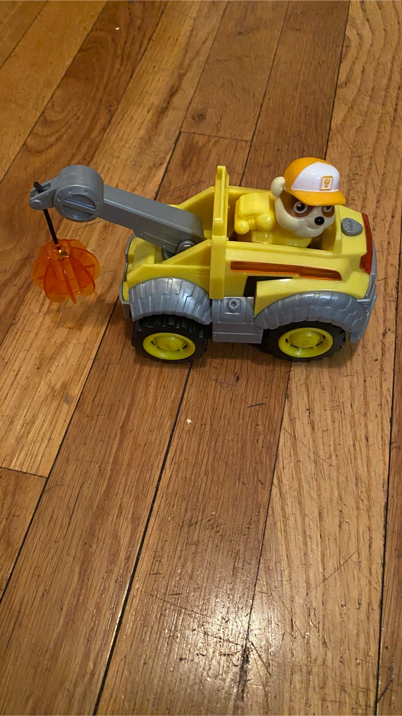Paw Patrol Rubble's Crane Truck Toy with Figurine