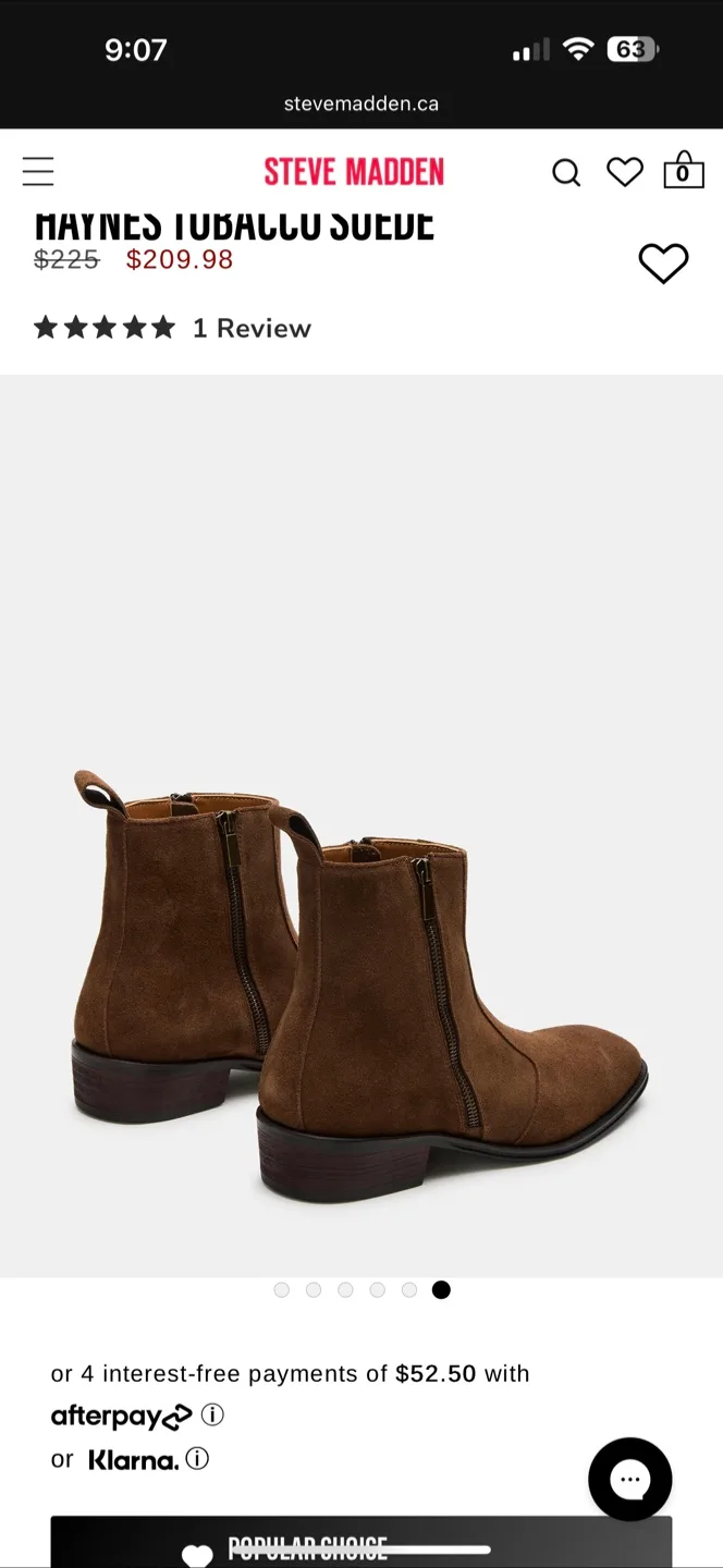 Steve Madden Haynes Tobacco Suede Boots