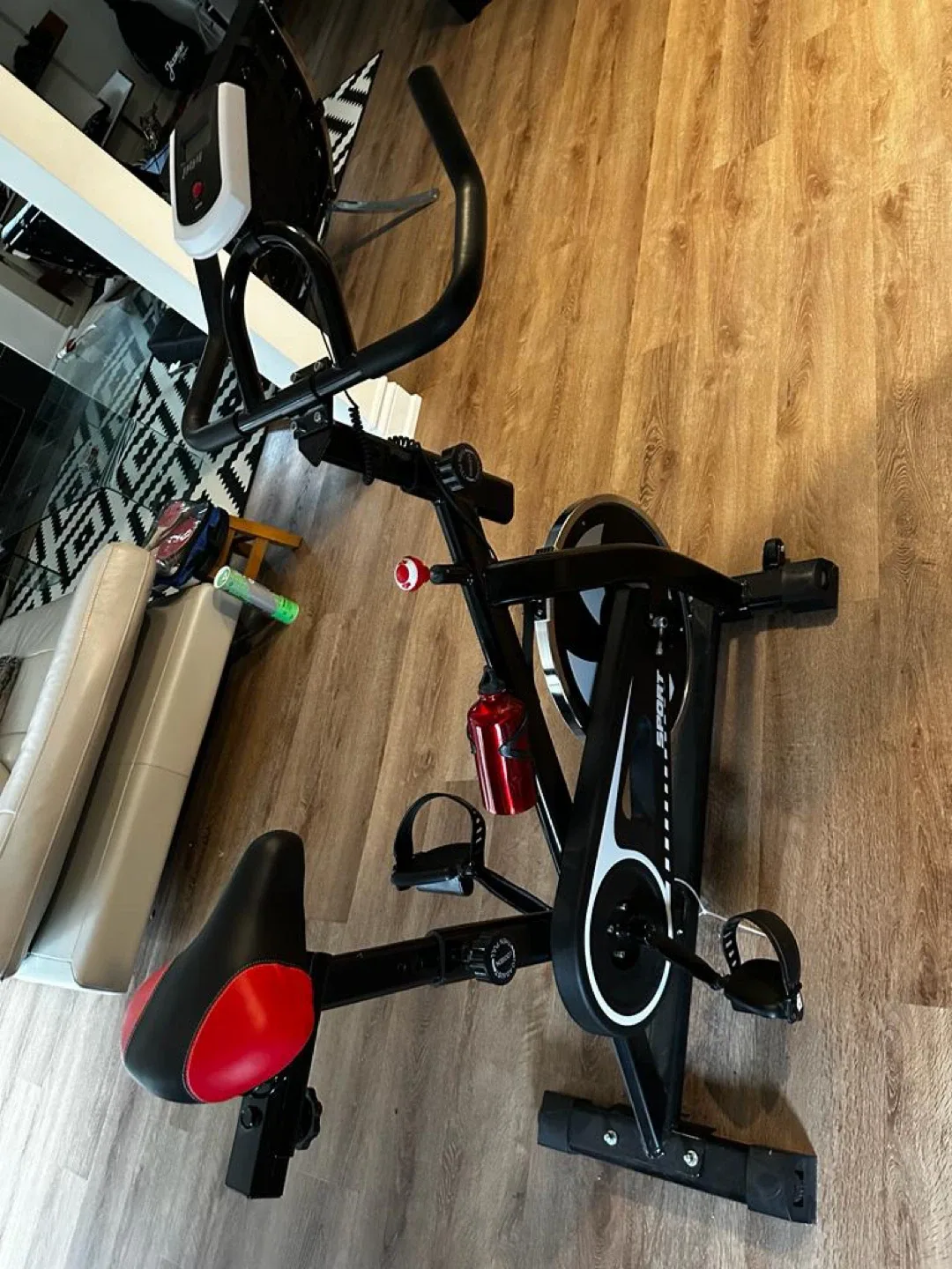 Sport Stationary Exercise Bike - Black/Red