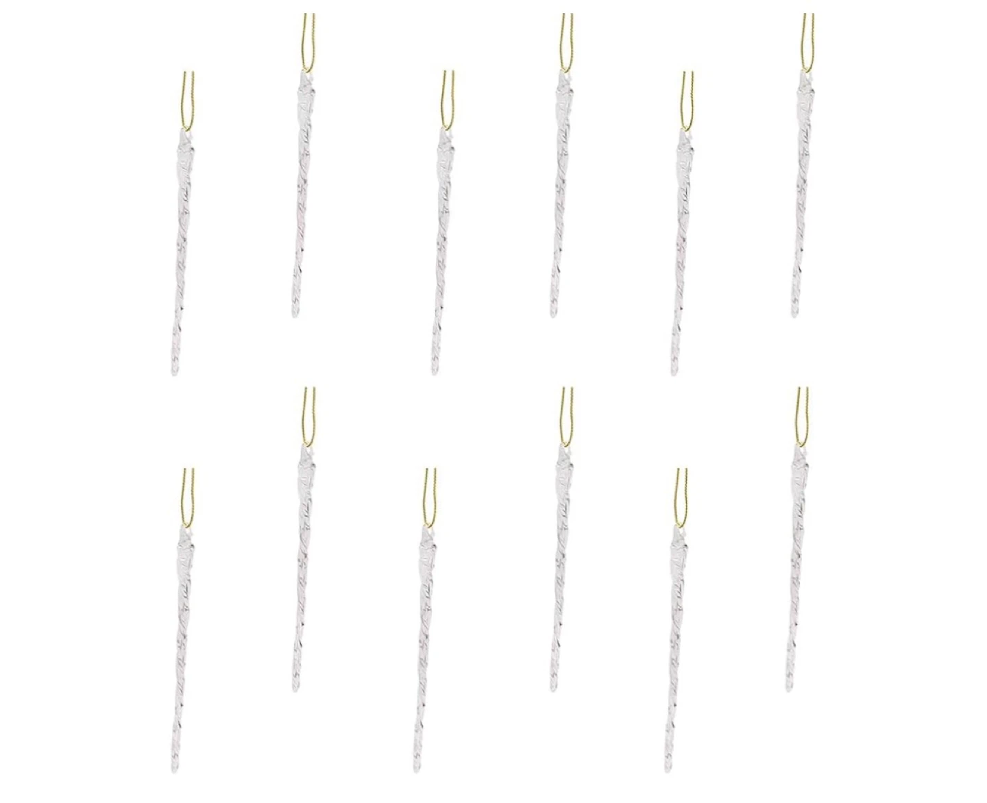Kurt Adler Glass Icicle Ornaments, 12-Piece Set - photo 4