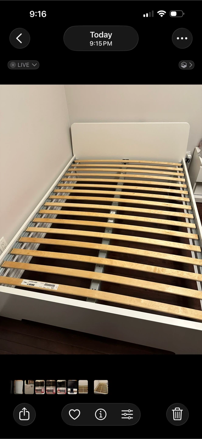 IKEA White Bed Frame - Double size - photo 2