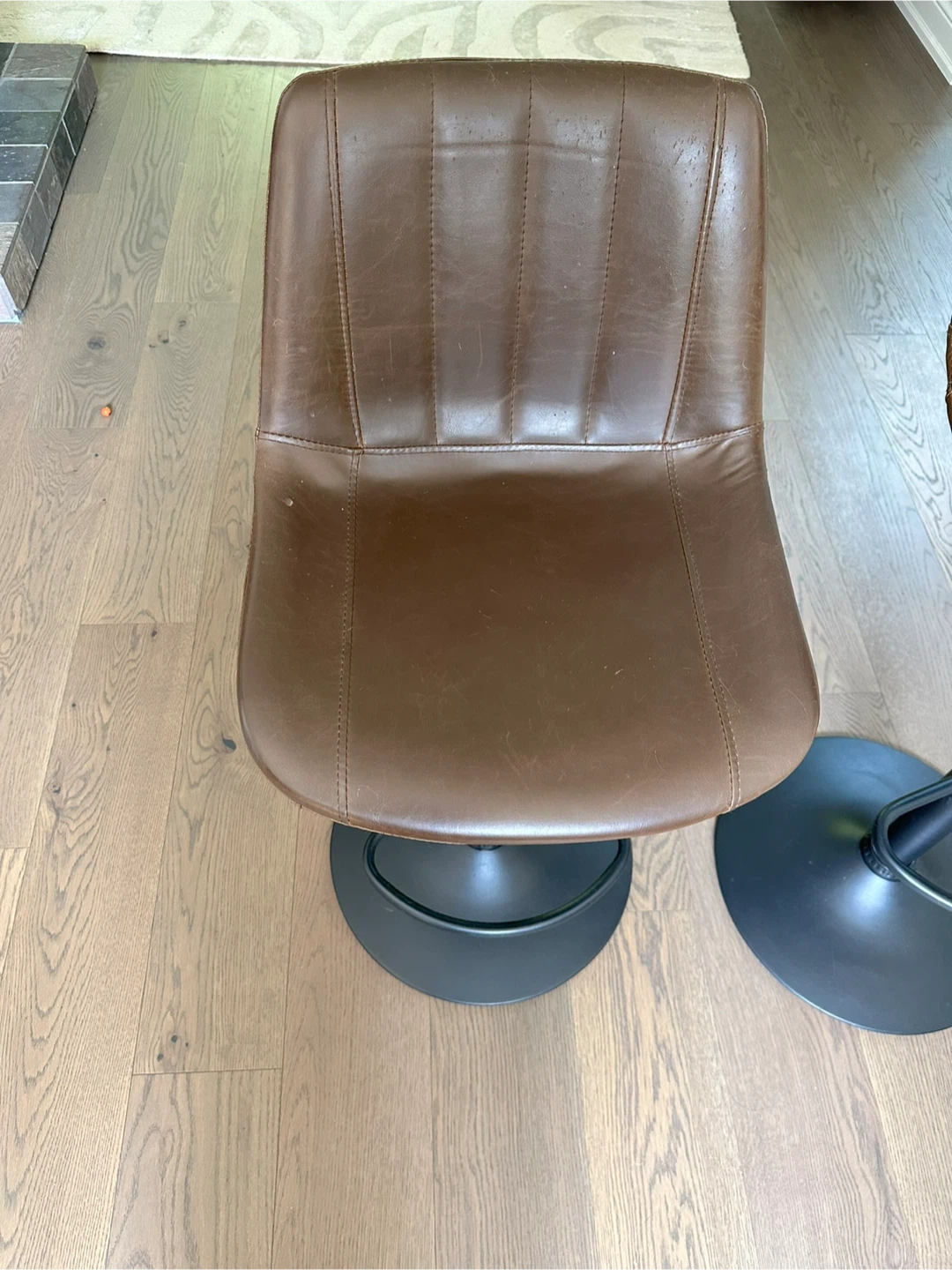 Set of 2 Brown Swivel Bar Stools