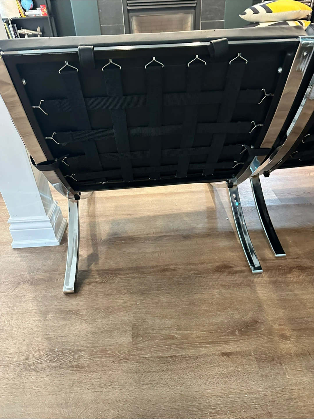 Pair of Black Barcelona Style Chairs - photo 4