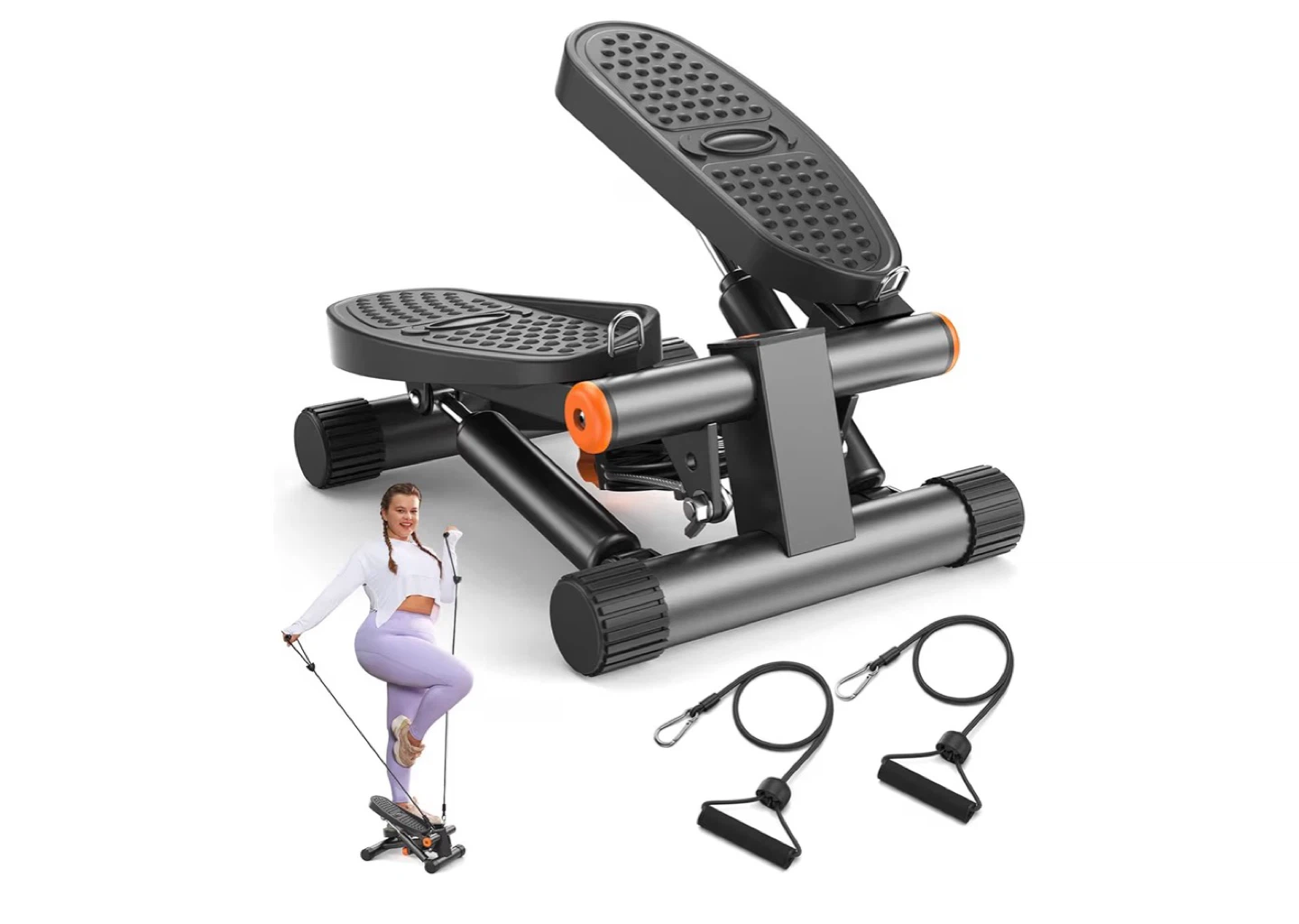 Mini Stepper Machine with Resistance Bands