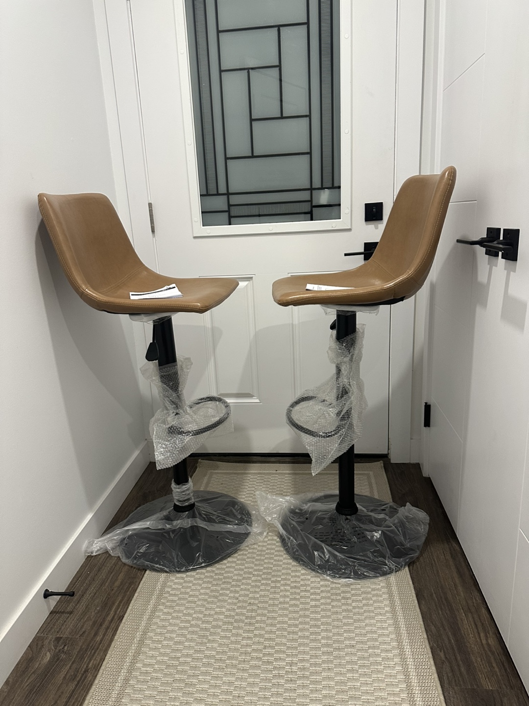 Brand New Set of 2 Modern Swivel Bar Stools
