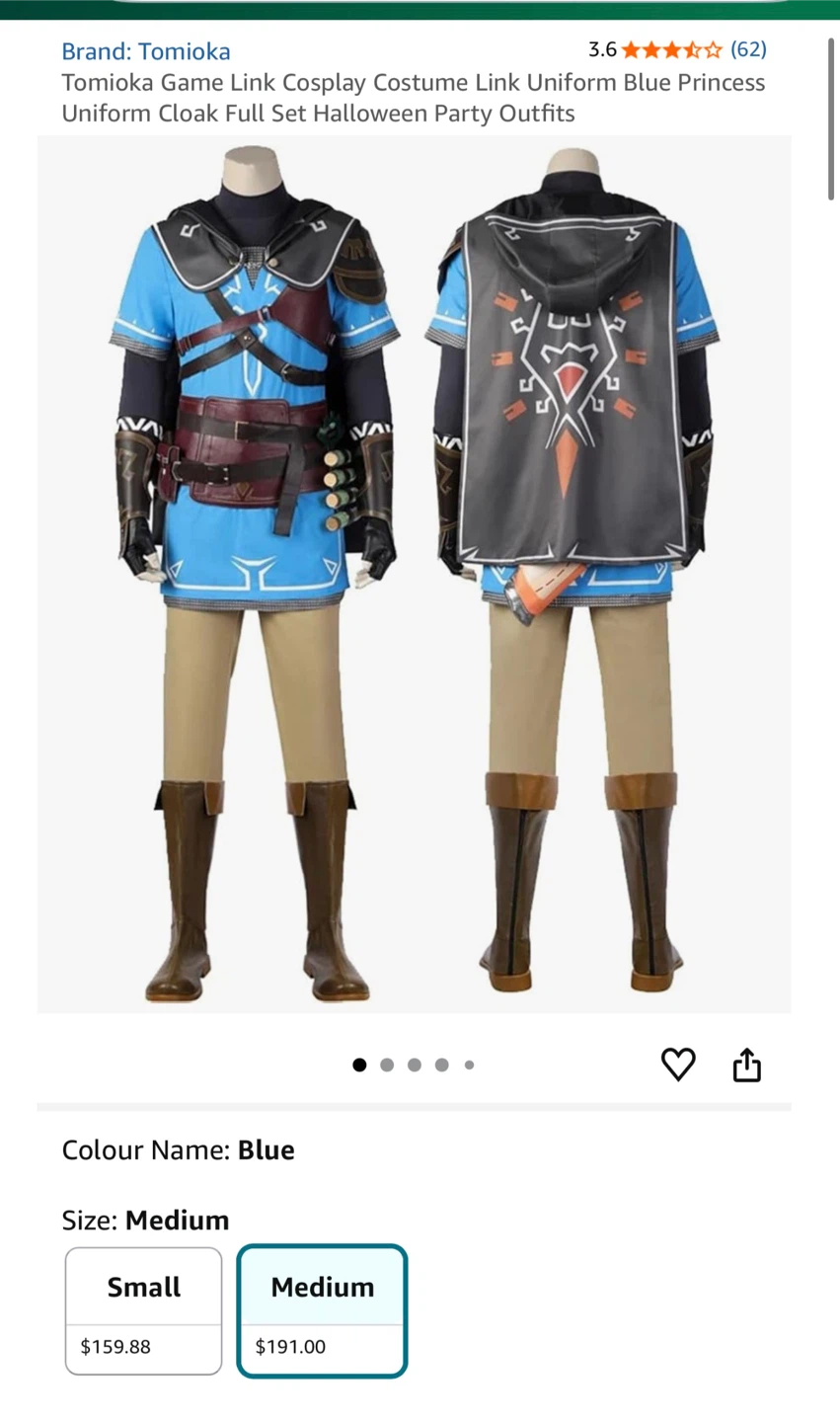 Tomioka Zelda Link Costume L - Brand New