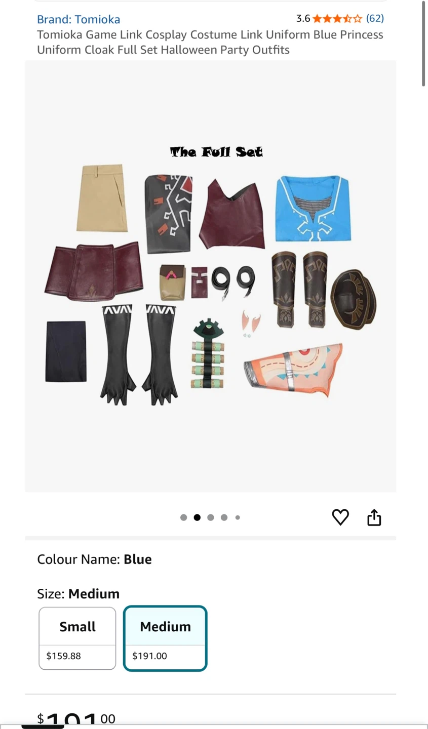 Tomioka Zelda Link Costume L - Brand New - photo 2