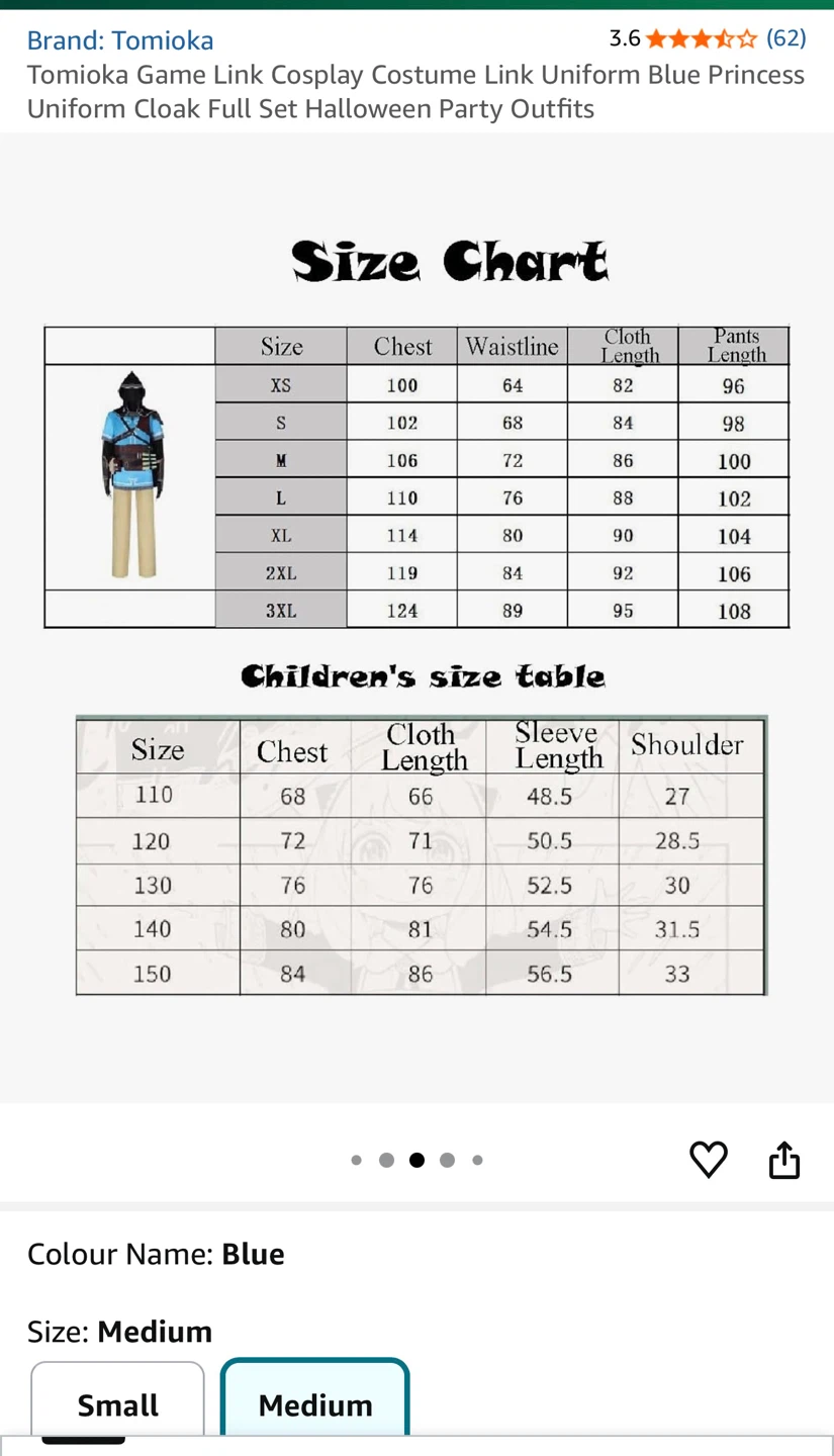 Tomioka Zelda Link Costume L - Brand New - photo 5