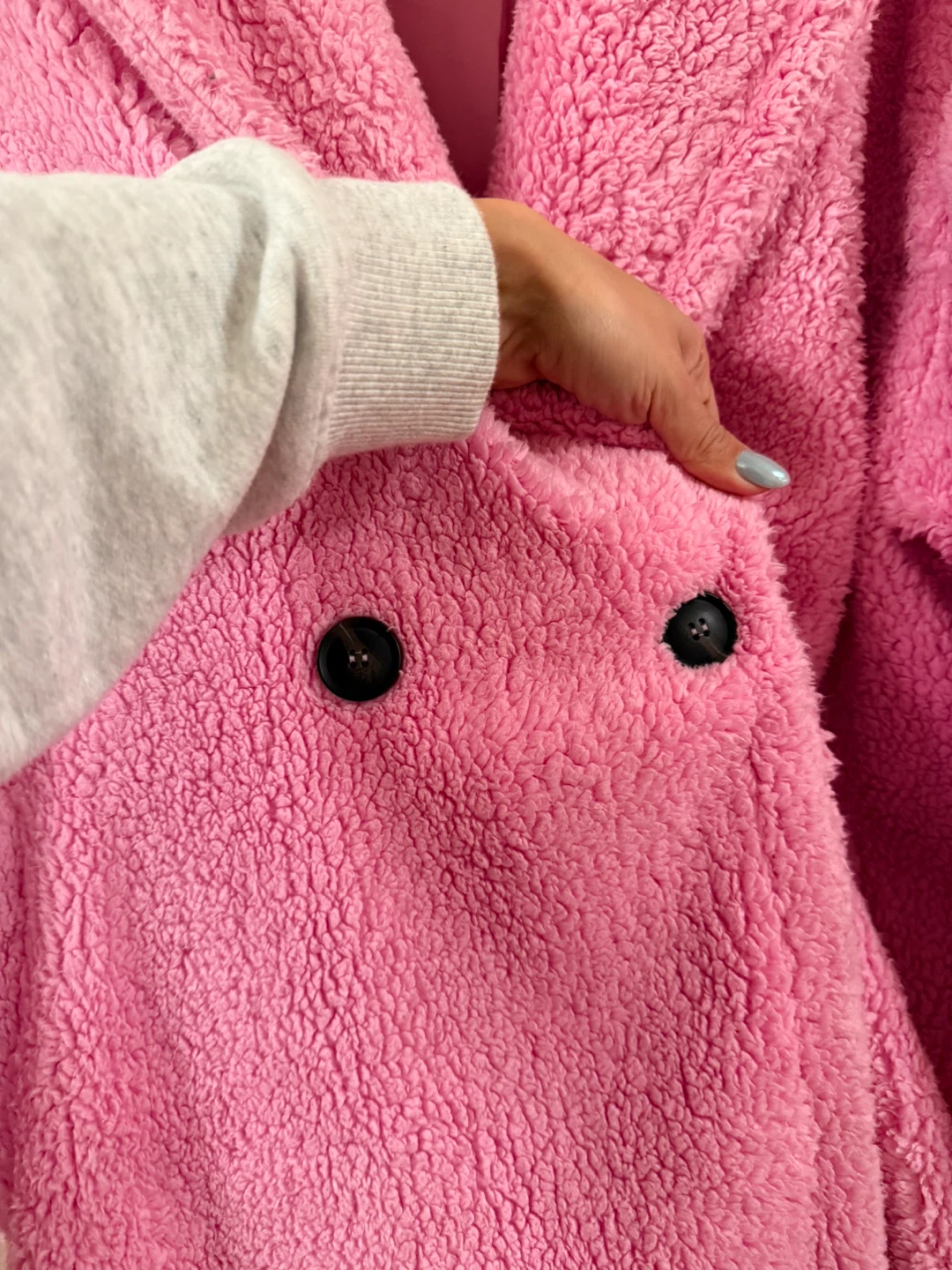 Pink Maxmara-Style Teddy Coat - photo 4
