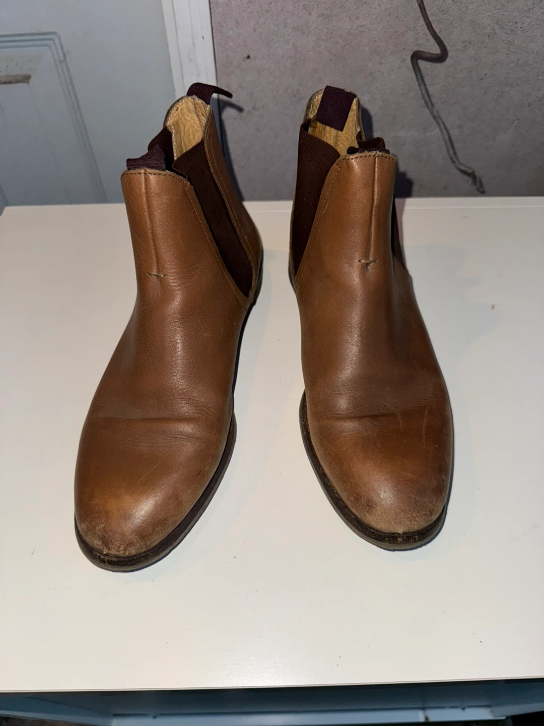 H London Brown Leather Chelsea Boots Size 41