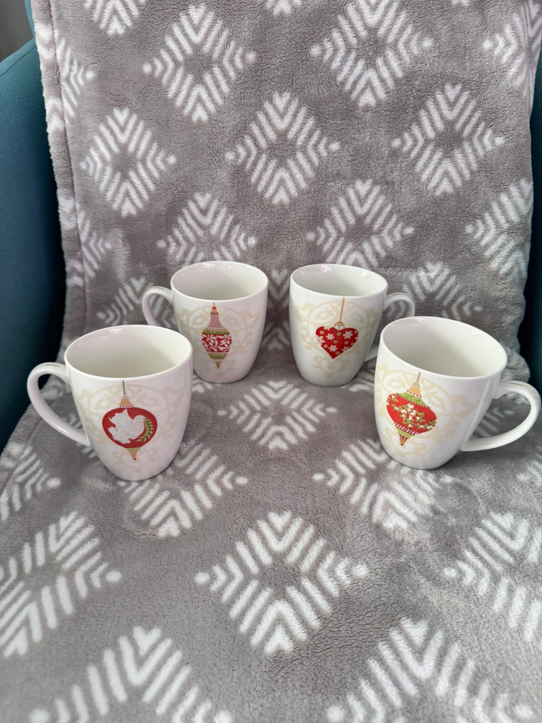 Set of 4 Christmas Ornament Mugs