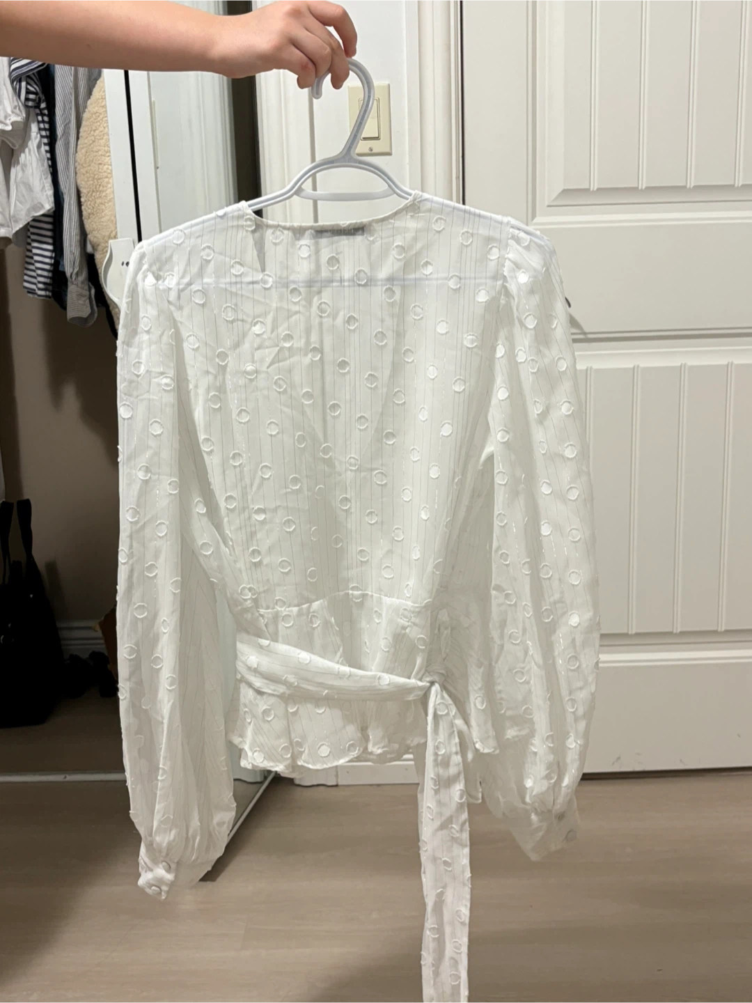 JUSTFAB White Wrap Blouse - Size M - photo 3