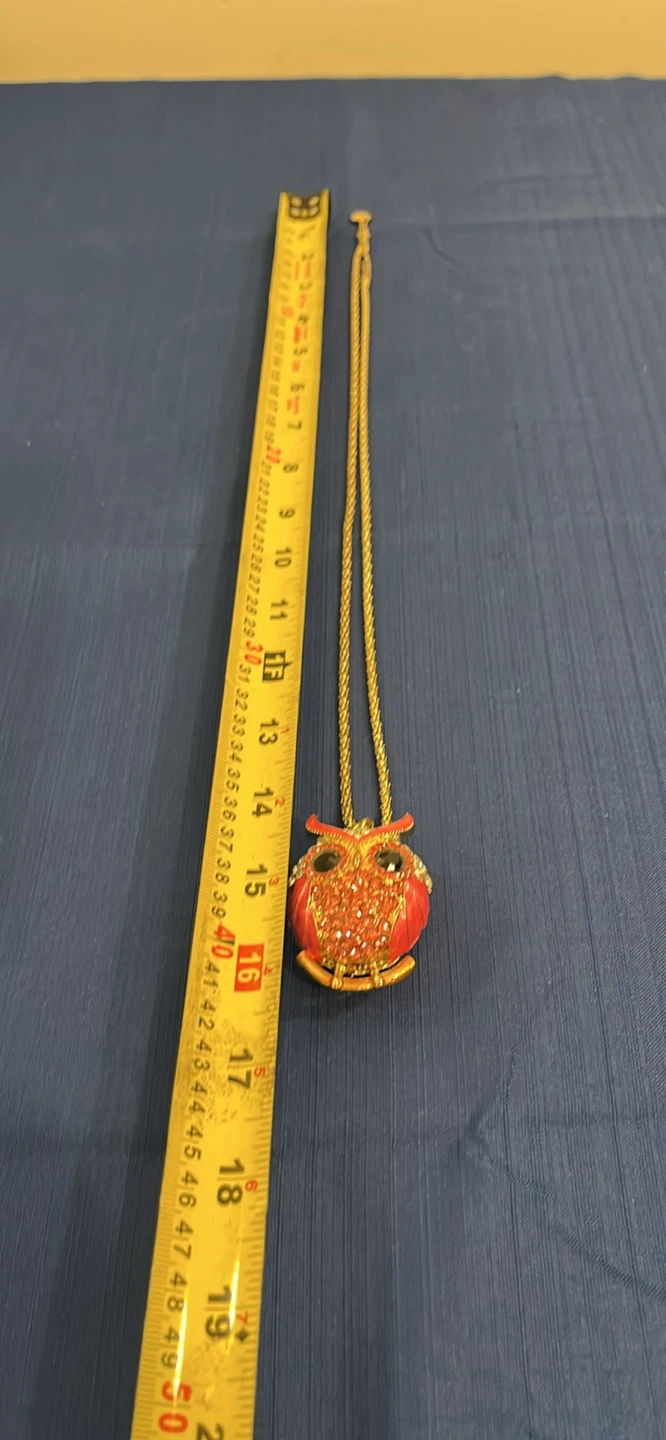 Betsy Johnson Owl Pendant Necklace - pink  & Gold Tone - photo 5