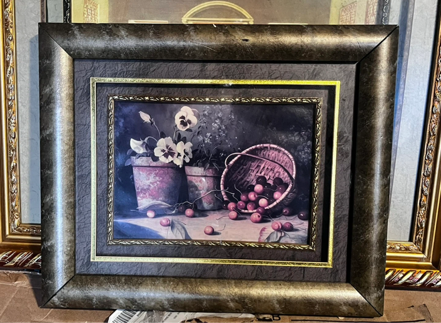 Framed Floral & Fruit Still Life Print