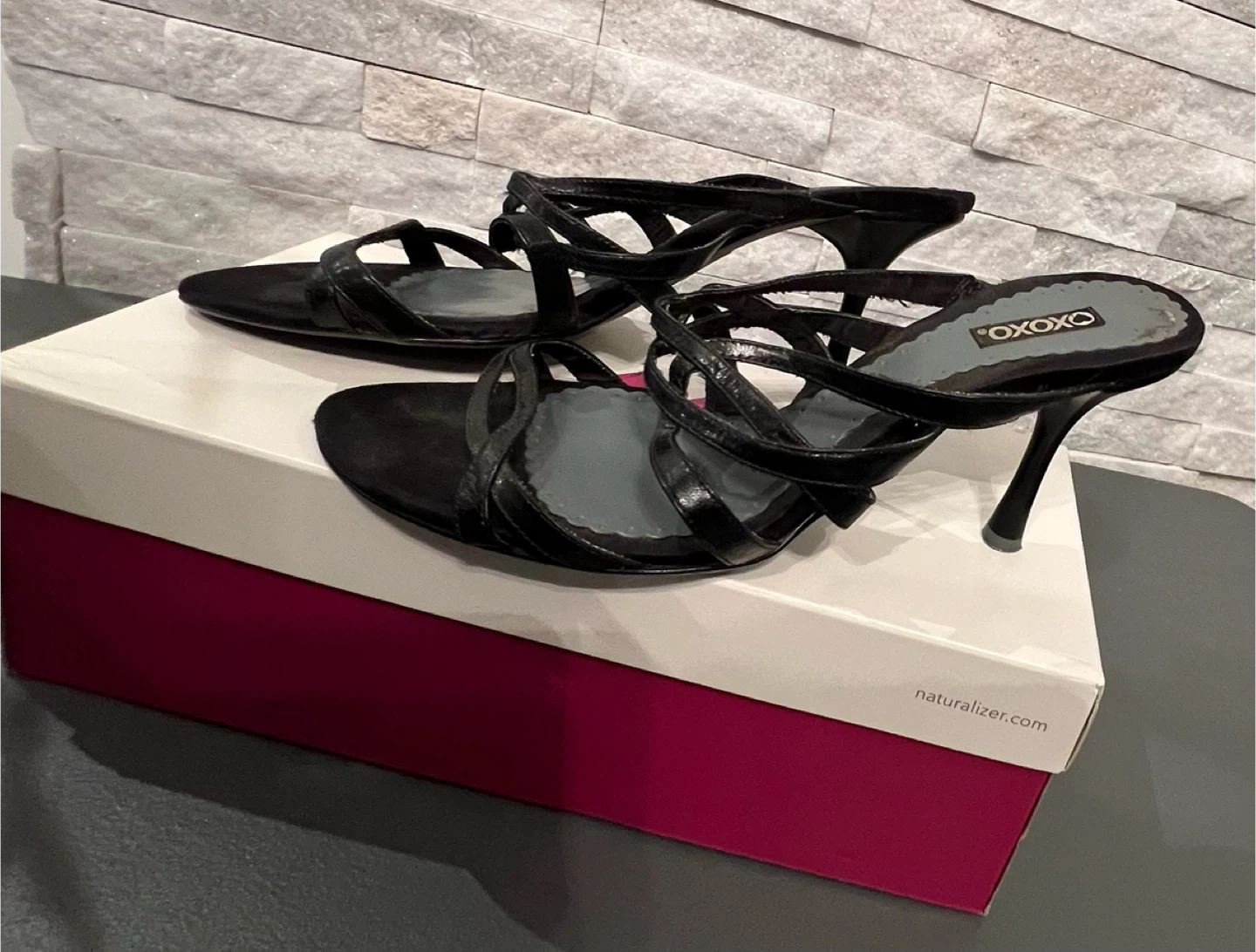 OXOXO Black Heeled Sandals