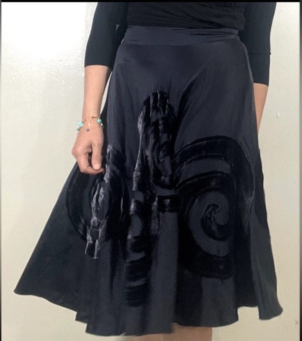 Nougat London Black Skirt with Velvet Design - photo 2