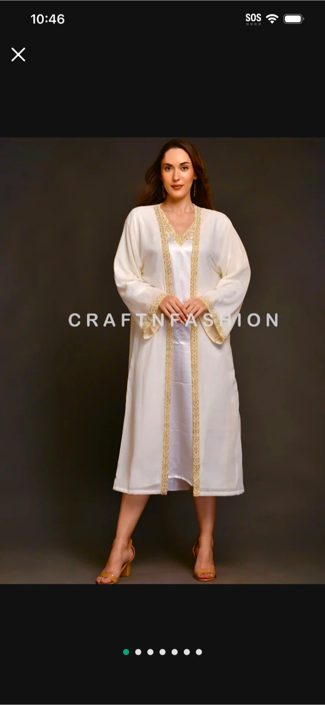 White Moroccan Caftan Dress