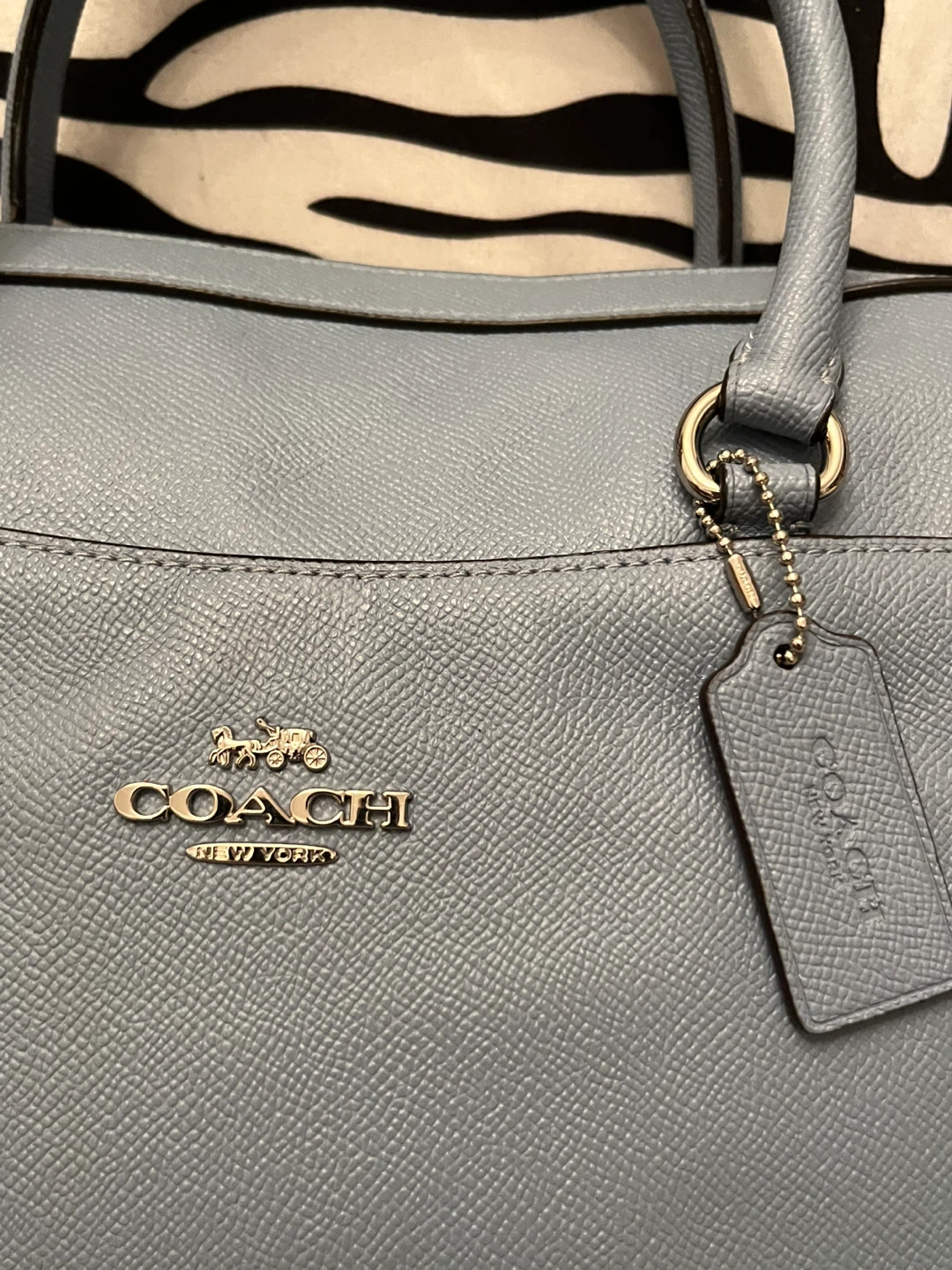 🩵 Coach cornflower blue color crossgrain Leather Laptop Bag  🩵 - photo 2