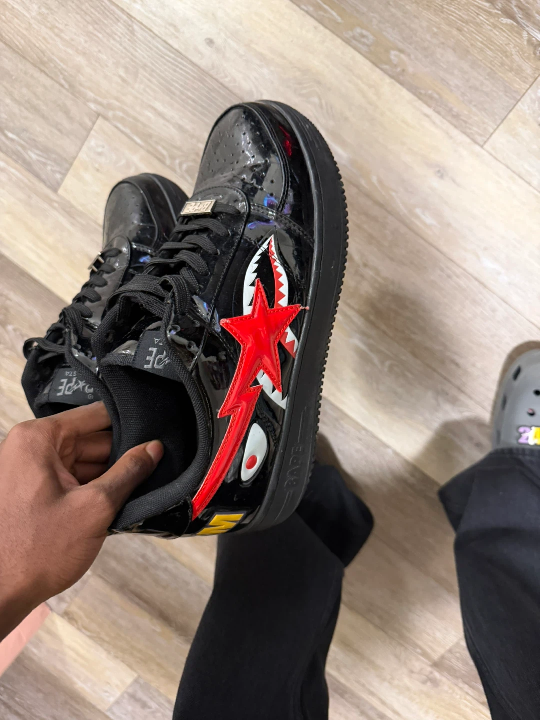BAPE STA Black Patent Leather Sneakers - photo 2