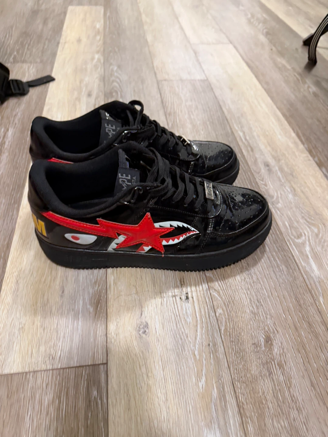 BAPE STA Black Patent Leather Sneakers