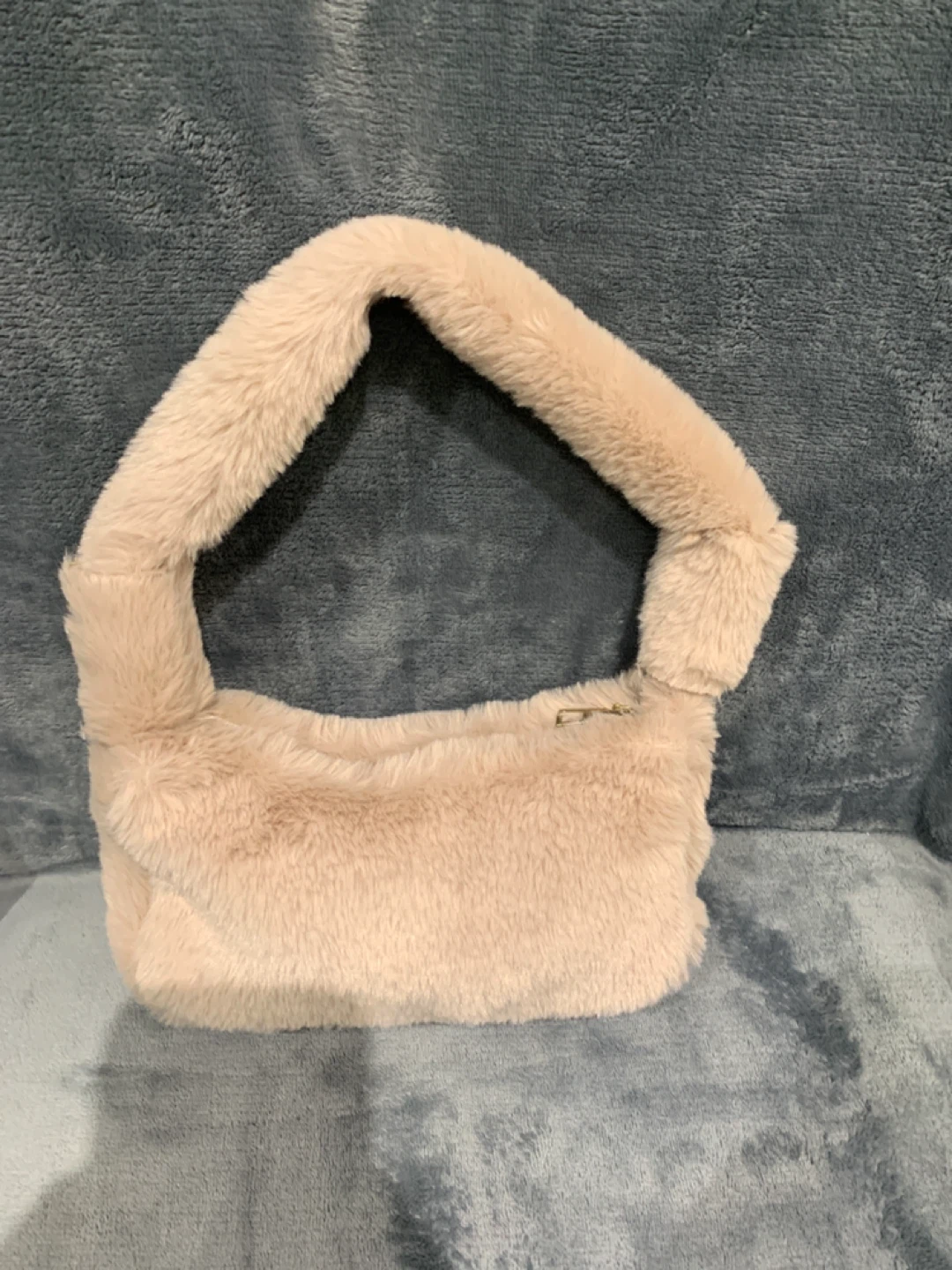 Fuzzy Shoulder Bag - Beige