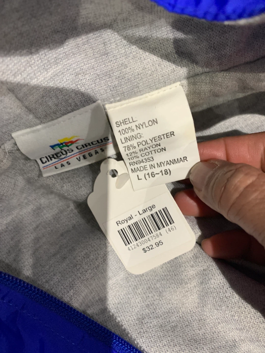 Circus Circus Las Vegas Blue Jacket Size L - photo 3