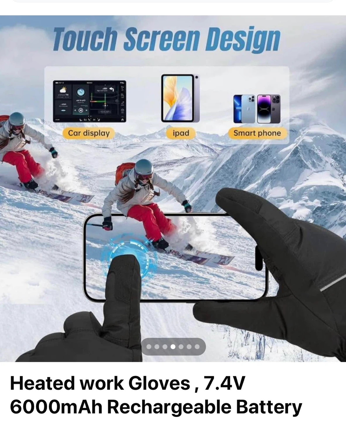 Heated Work Gloves - 7.4V Rechargeable Battery - photo 4