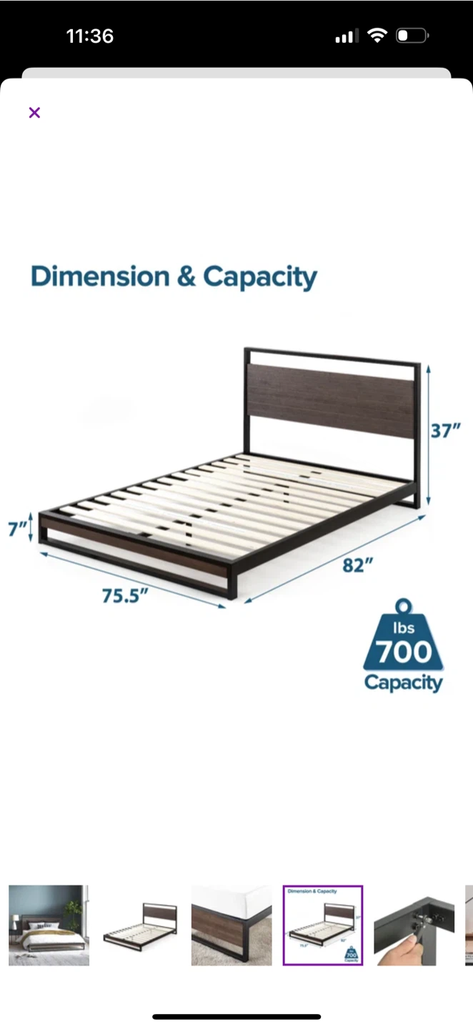New king bed in the packing