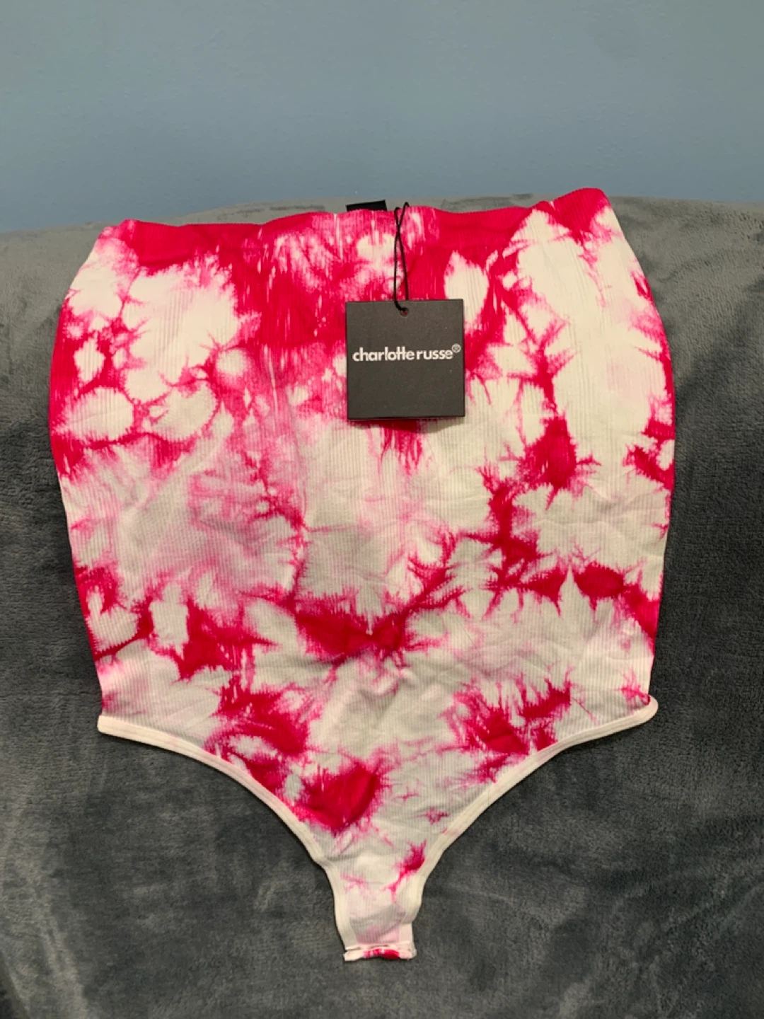 Charlotte Russe Pink Tie-Dye Bodysuit - Size S