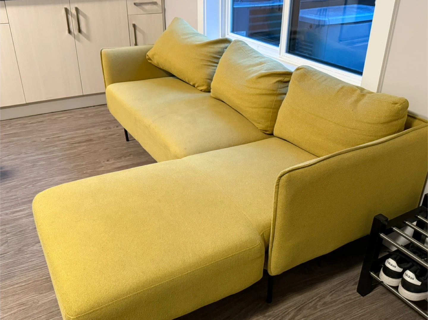 Yellow Sectional Sofa with Chaise Lounge