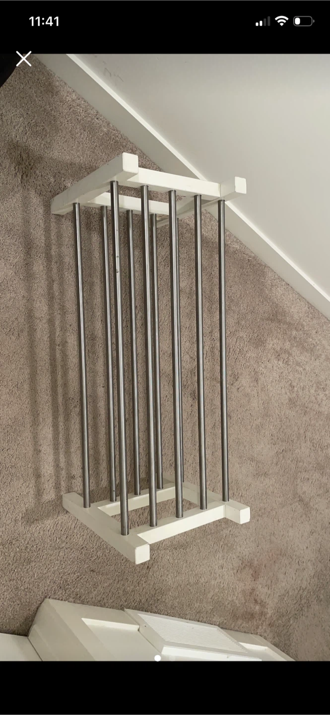 IKEA TJUSIG Shoe Rack White/Stainless Steel
