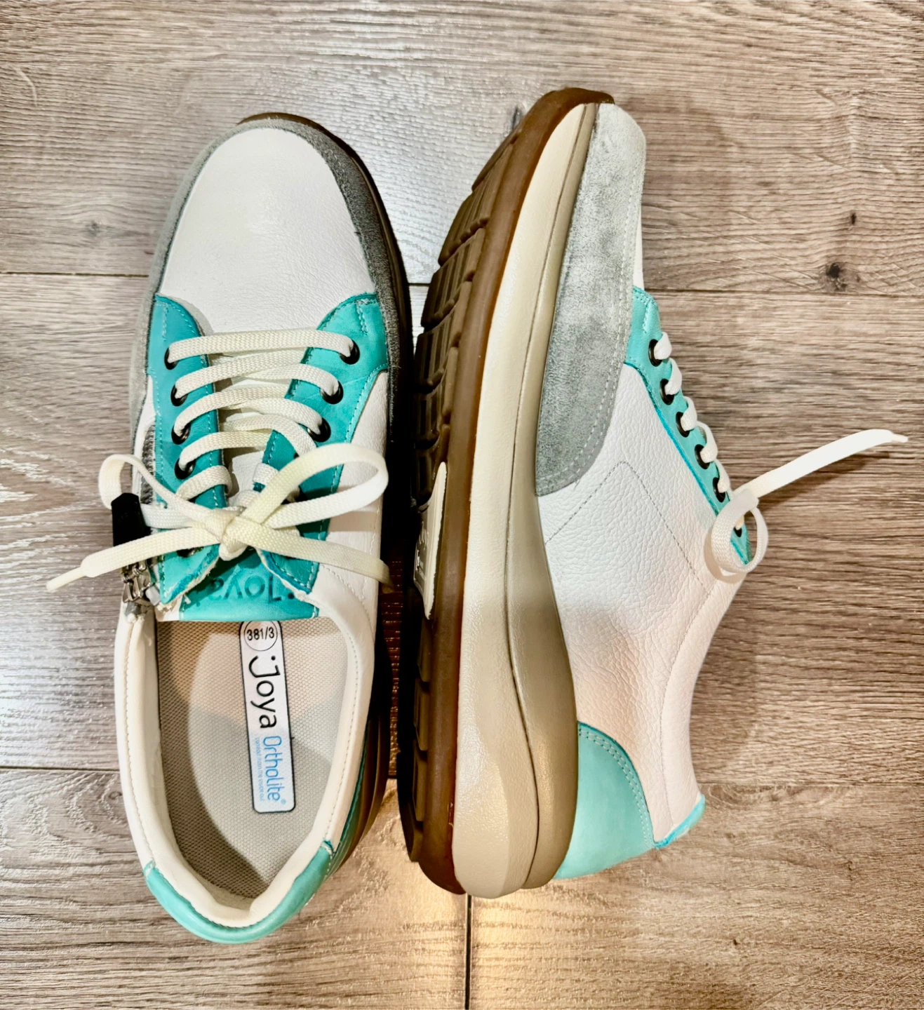 Joya Ortholite White & Turquoise Sneakers_Size US 7.5 (UK 5)_NWT - photo 3