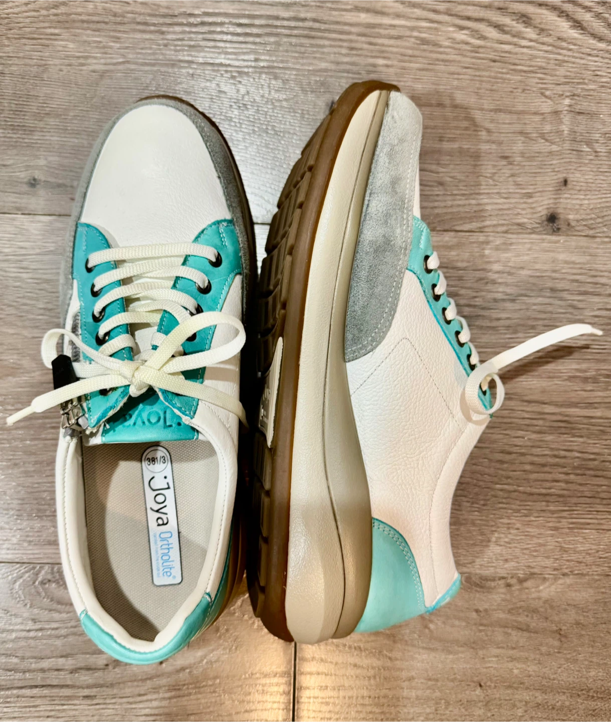 Joya Ortholite White & Turquoise Sneakers_Size US 7.5 (UK 5)_NWT - photo 2