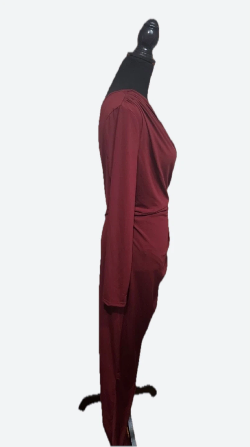 Shein Maroon One-Shoulder Dress - Size L (8/10) - photo 2