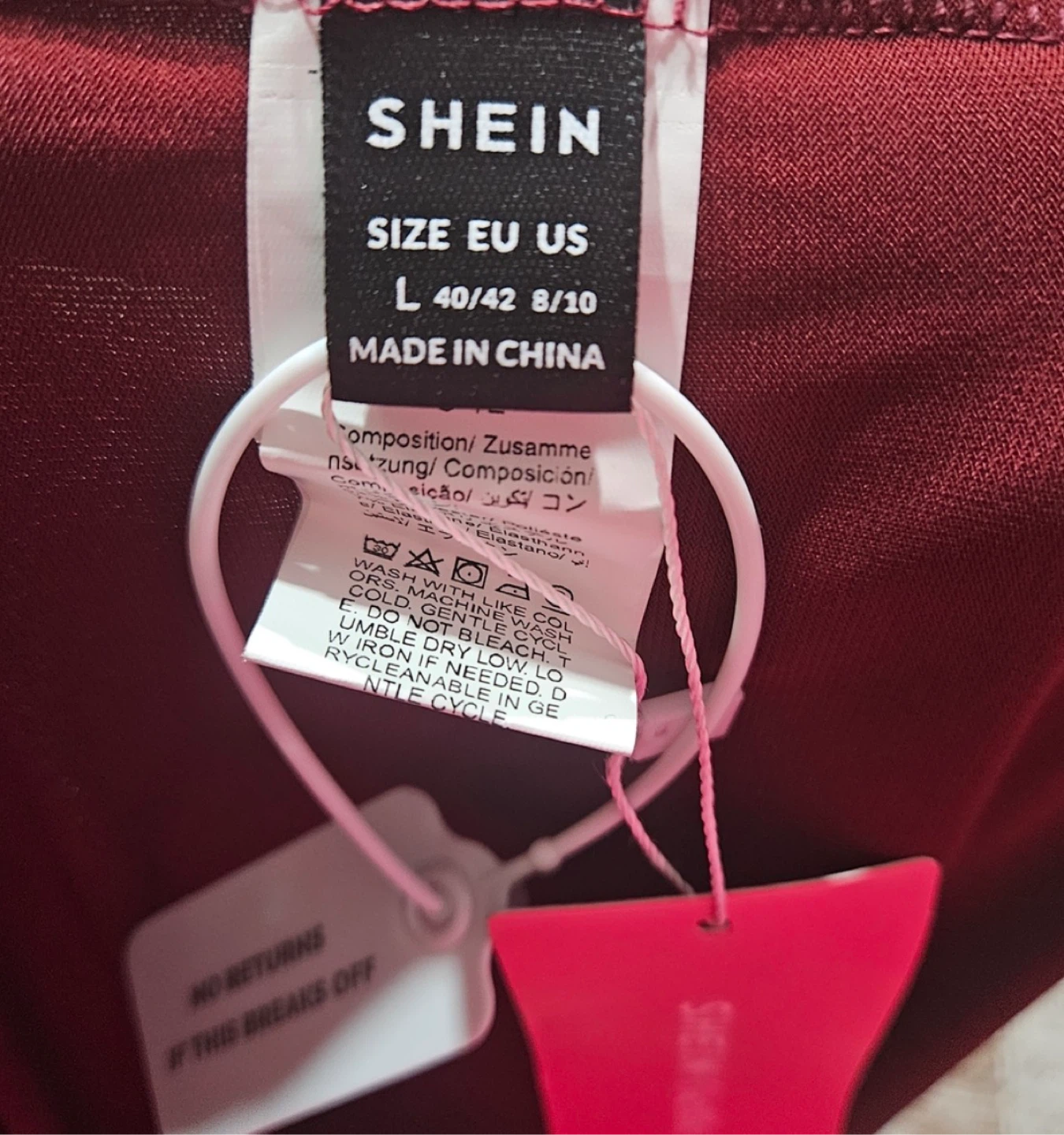Shein Maroon One-Shoulder Dress - Size L (8/10) - photo 4