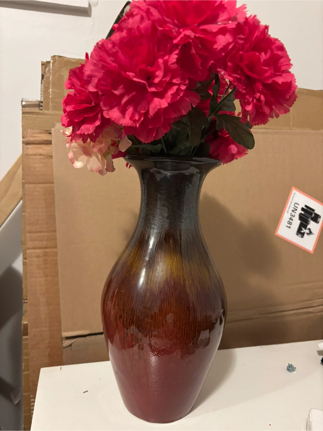 Vase with Artificial Flowers