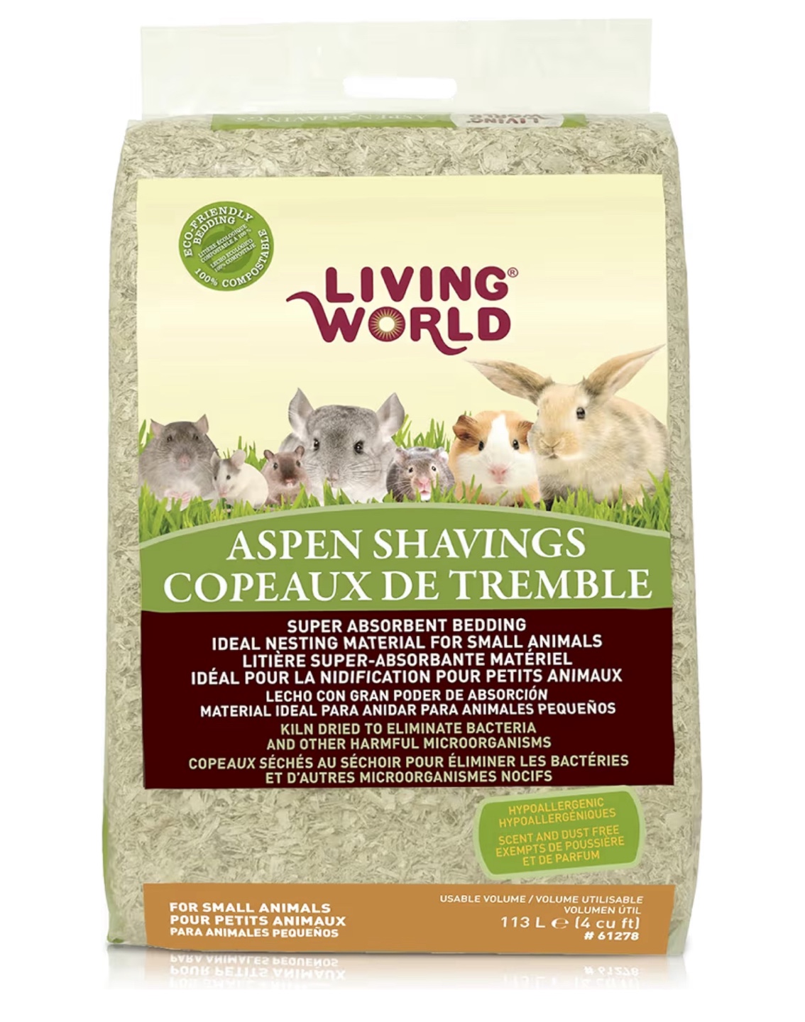 110 L Living World Aspen Shavings Bedding for Small Animals
