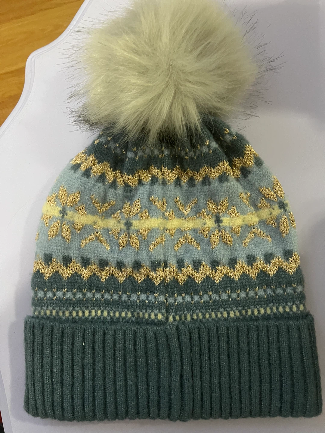 Marcus Adler Faux Fur Pom Beanie