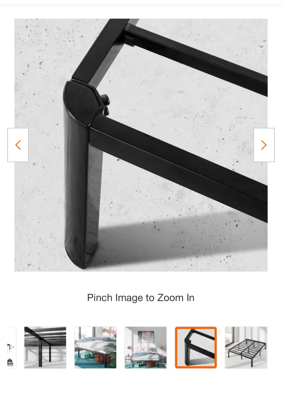 Queen Size Metal Bed Frame - Black - photo 2