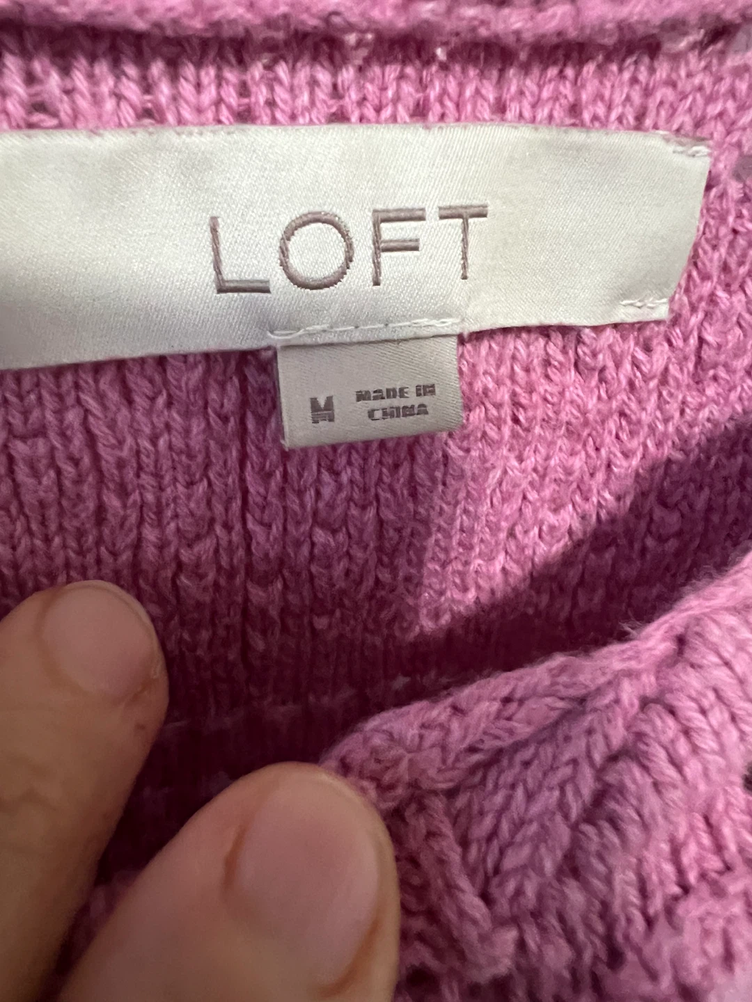 LOFT Pink Knit Sweater - Size M - photo 3
