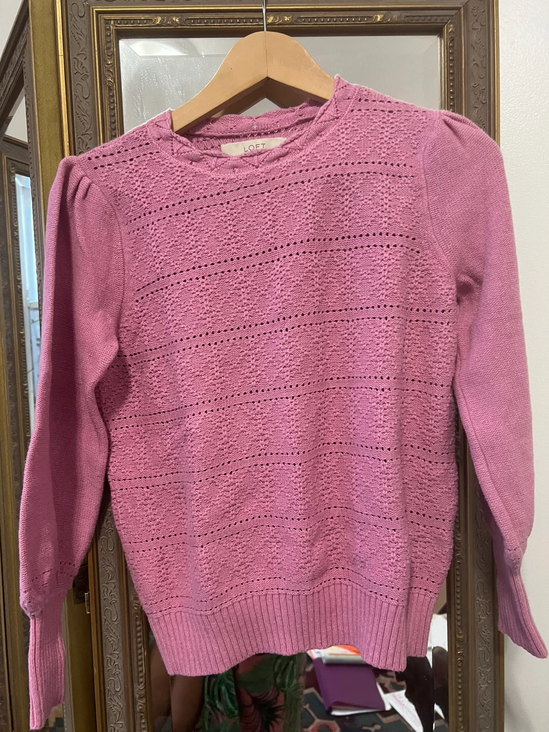 LOFT Pink Knit Sweater - Size M
