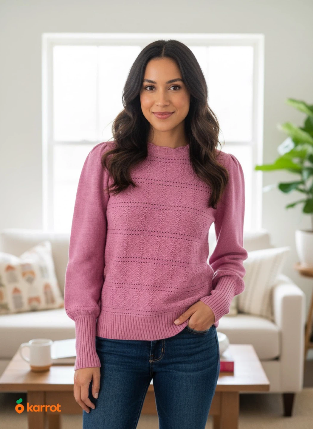 LOFT Pink Knit Sweater - Size M - photo 5
